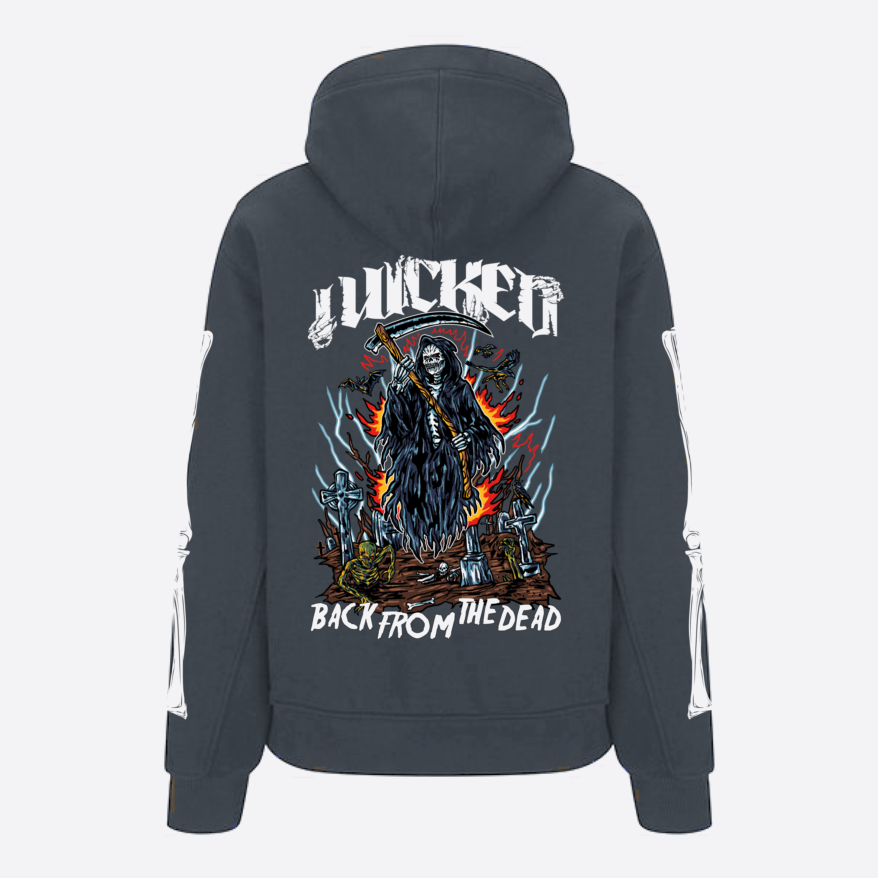 "BACK FROM THE DEAD" HOODIE (DOLPHIN BLUE)