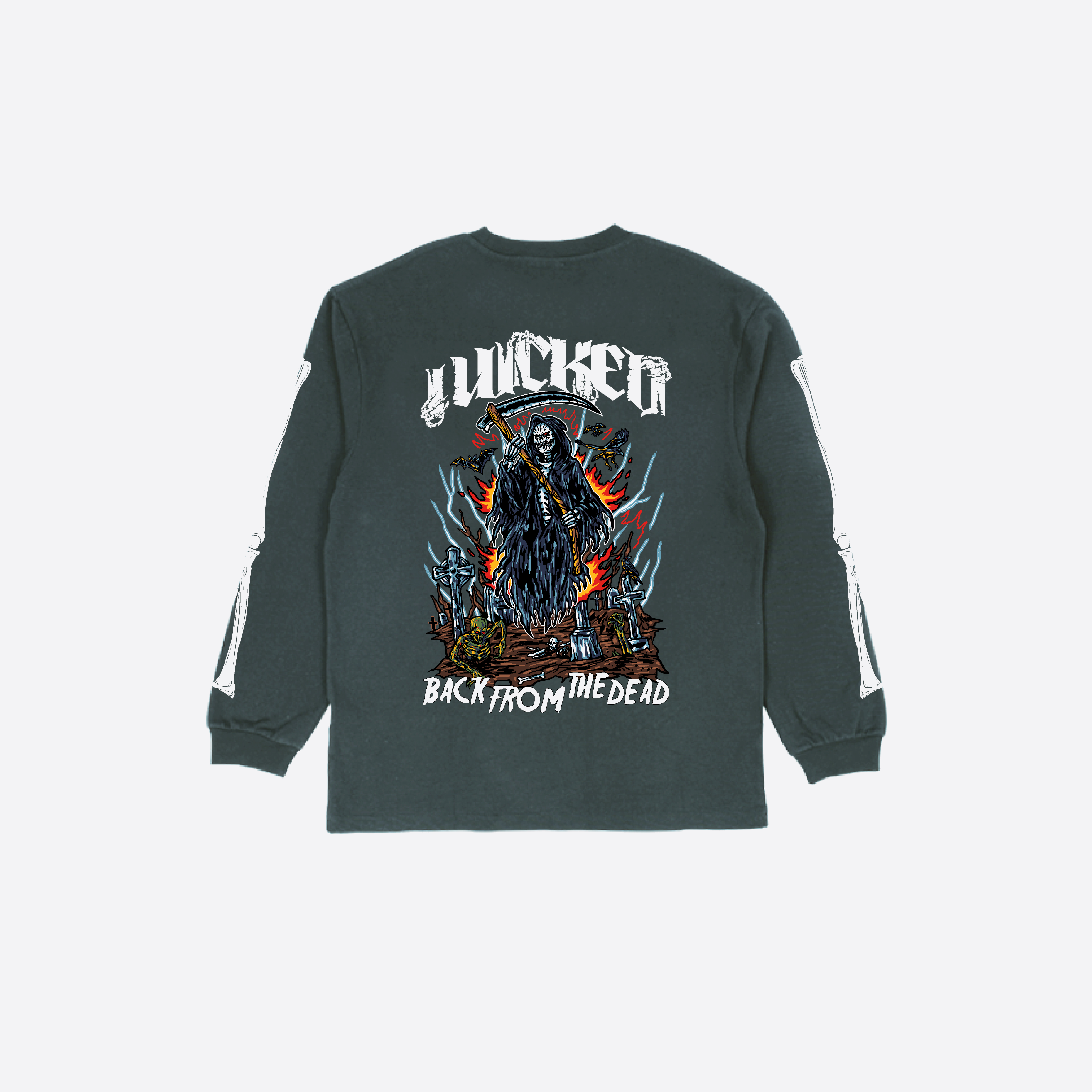 "BACK FROM THE DEAD" L/S TEE (DOLPHIN BLUE)